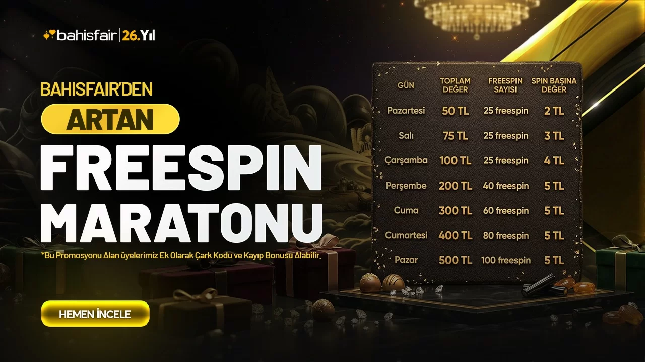 BAHİSFAİRDEN ARTAN FREESPİN MARATONU